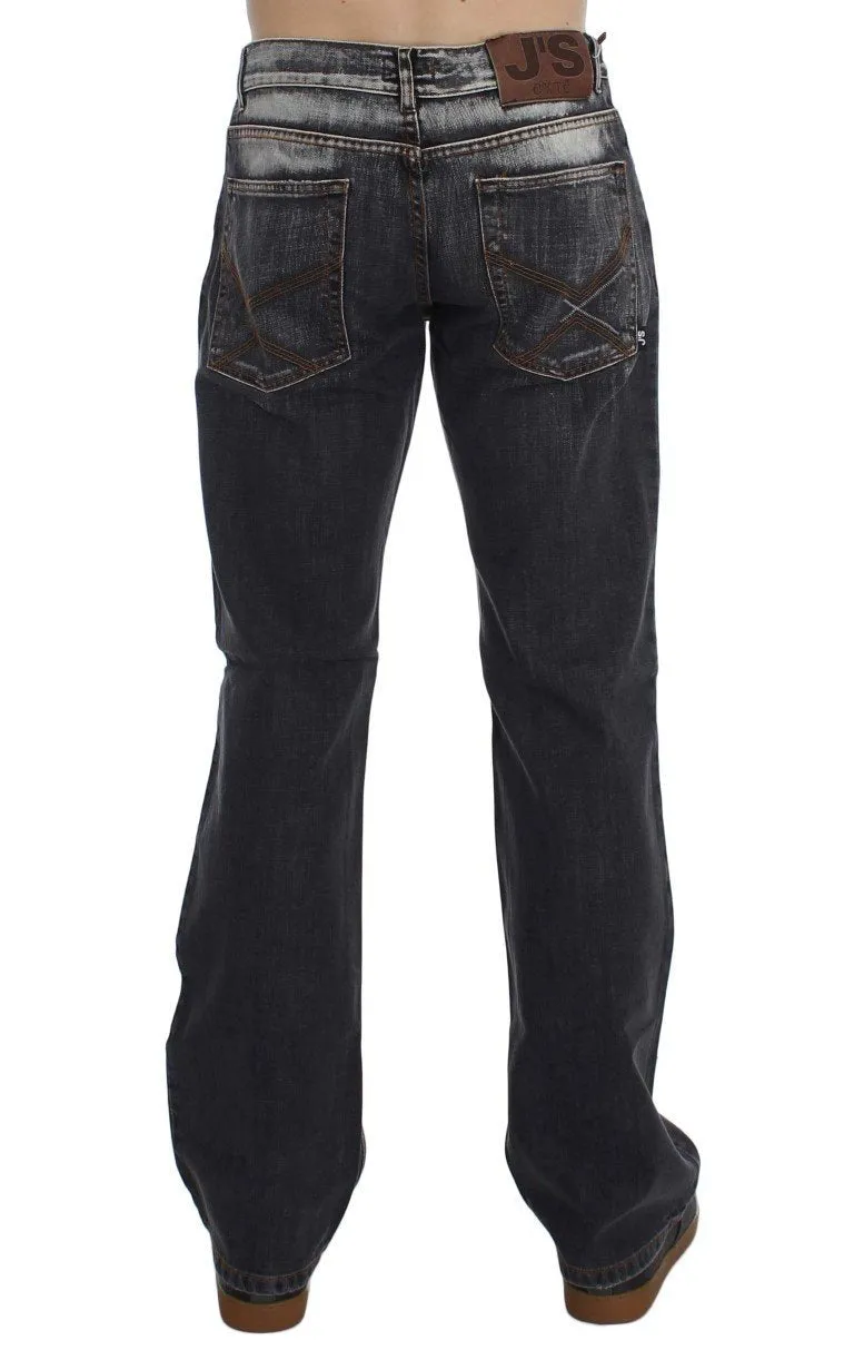 Gray Wash Cotton Regular Fit Jeans