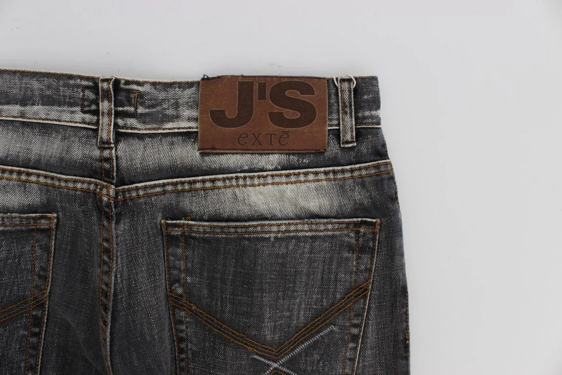 Gray Wash Cotton Regular Fit Jeans