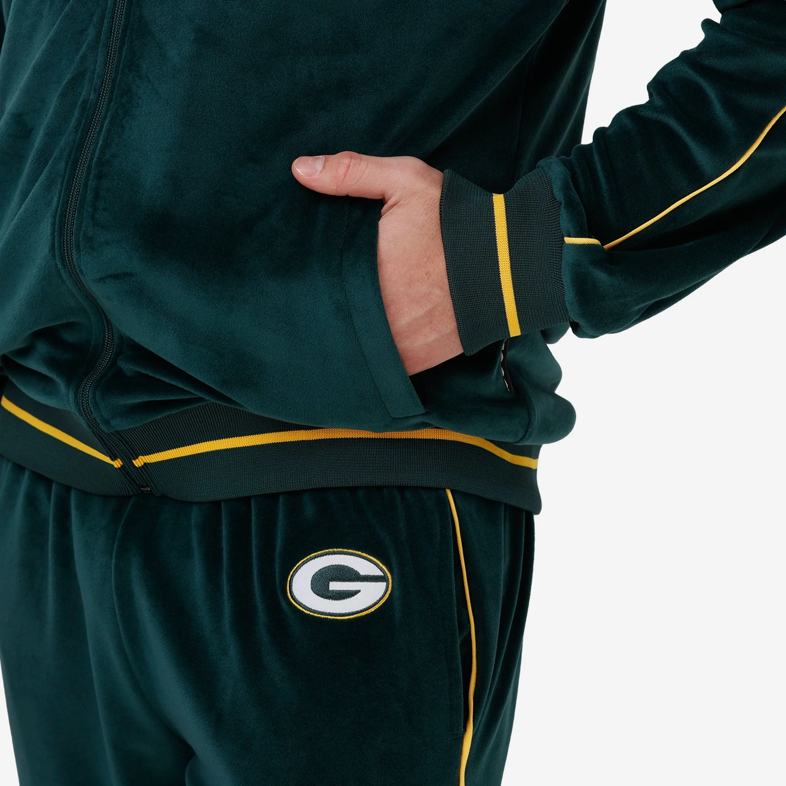 Green Bay Packers Velour Zip Up Top