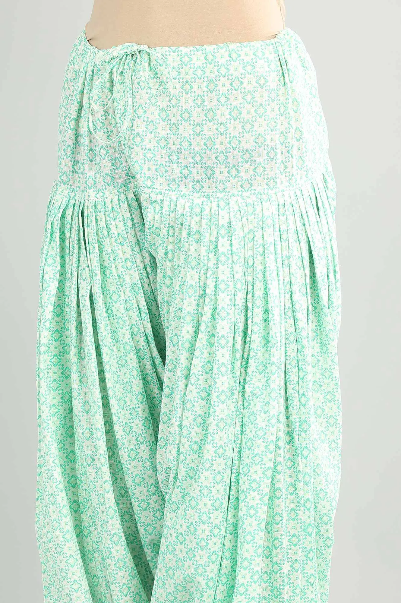 Green Printed Patiala Pants