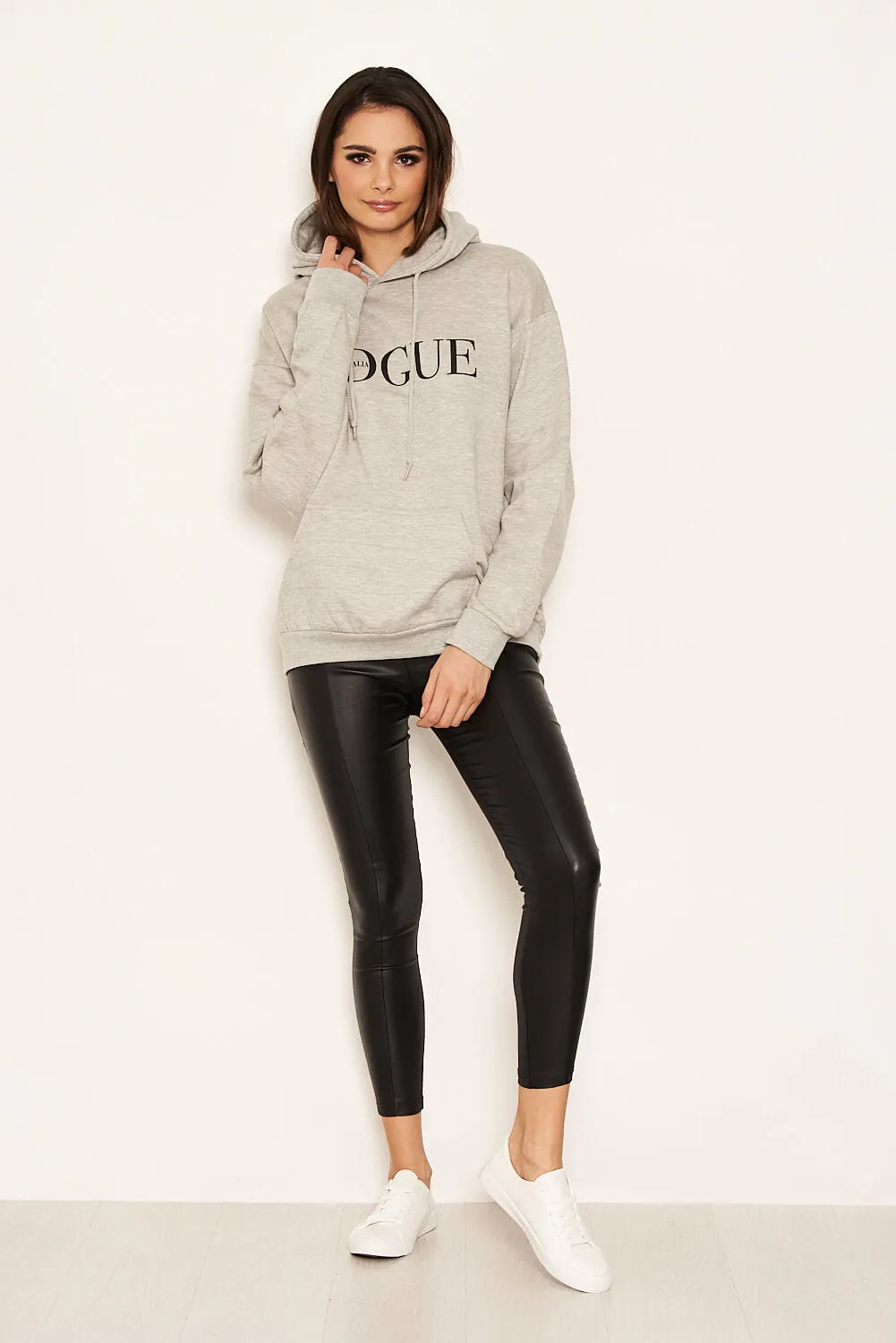 Grey Printed Hoody