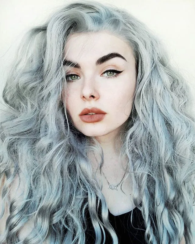 Grey Slight Wavy Synthetic Front Lace Wigs
