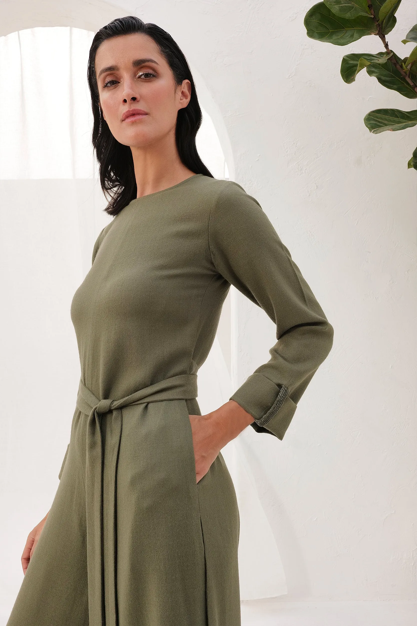 Hallstatt Woollen Jumpsuit (Moss)