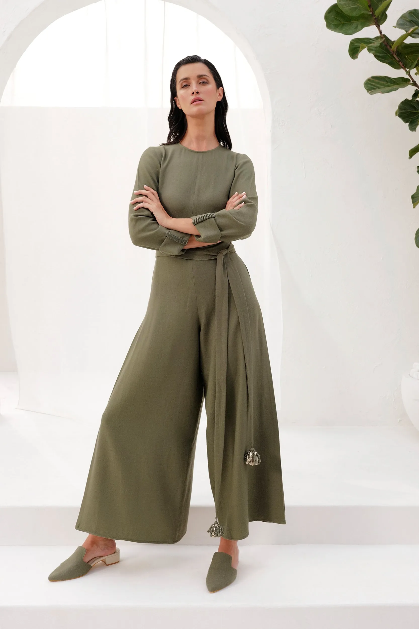 Hallstatt Woollen Jumpsuit (Moss)