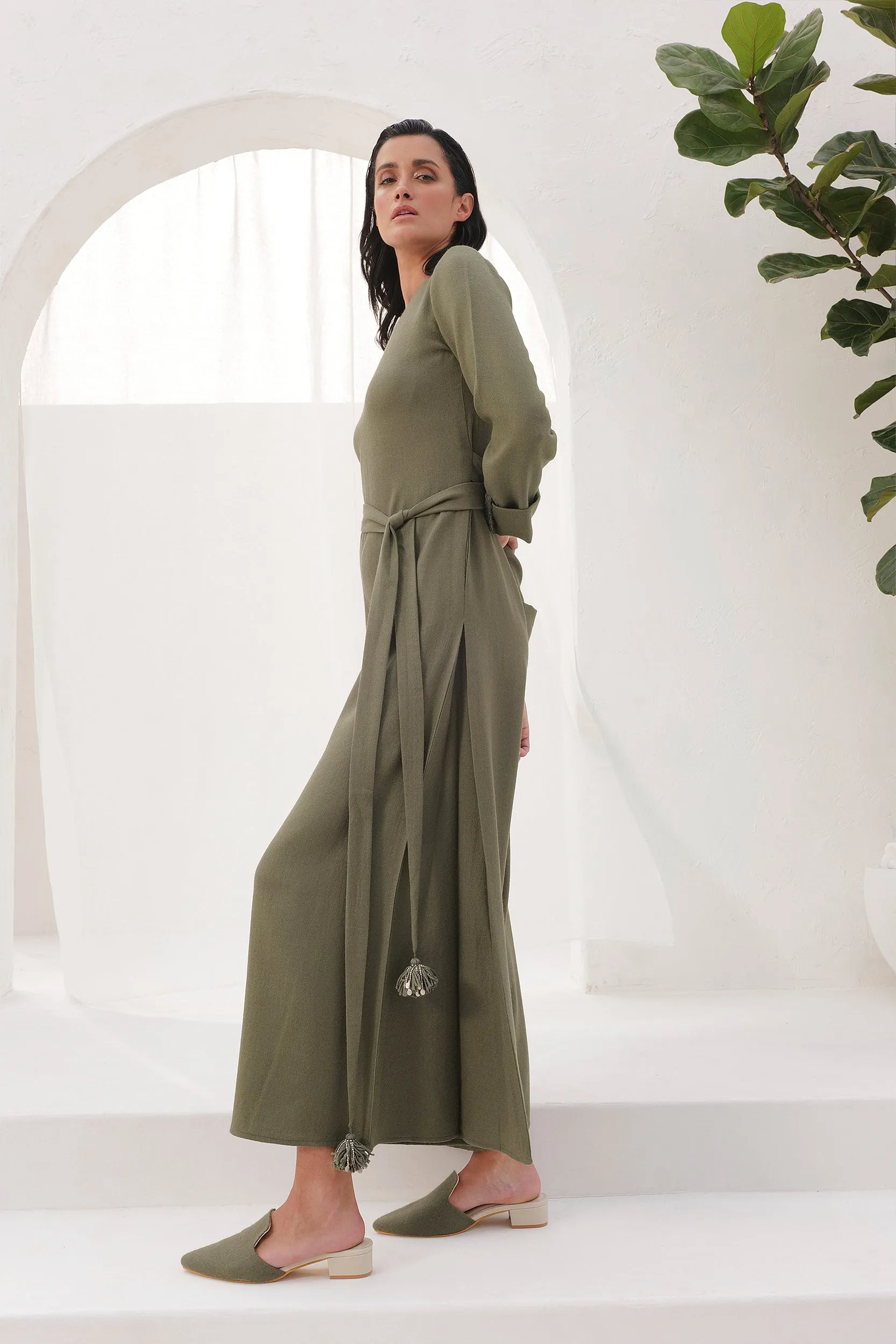 Hallstatt Woollen Jumpsuit (Moss)