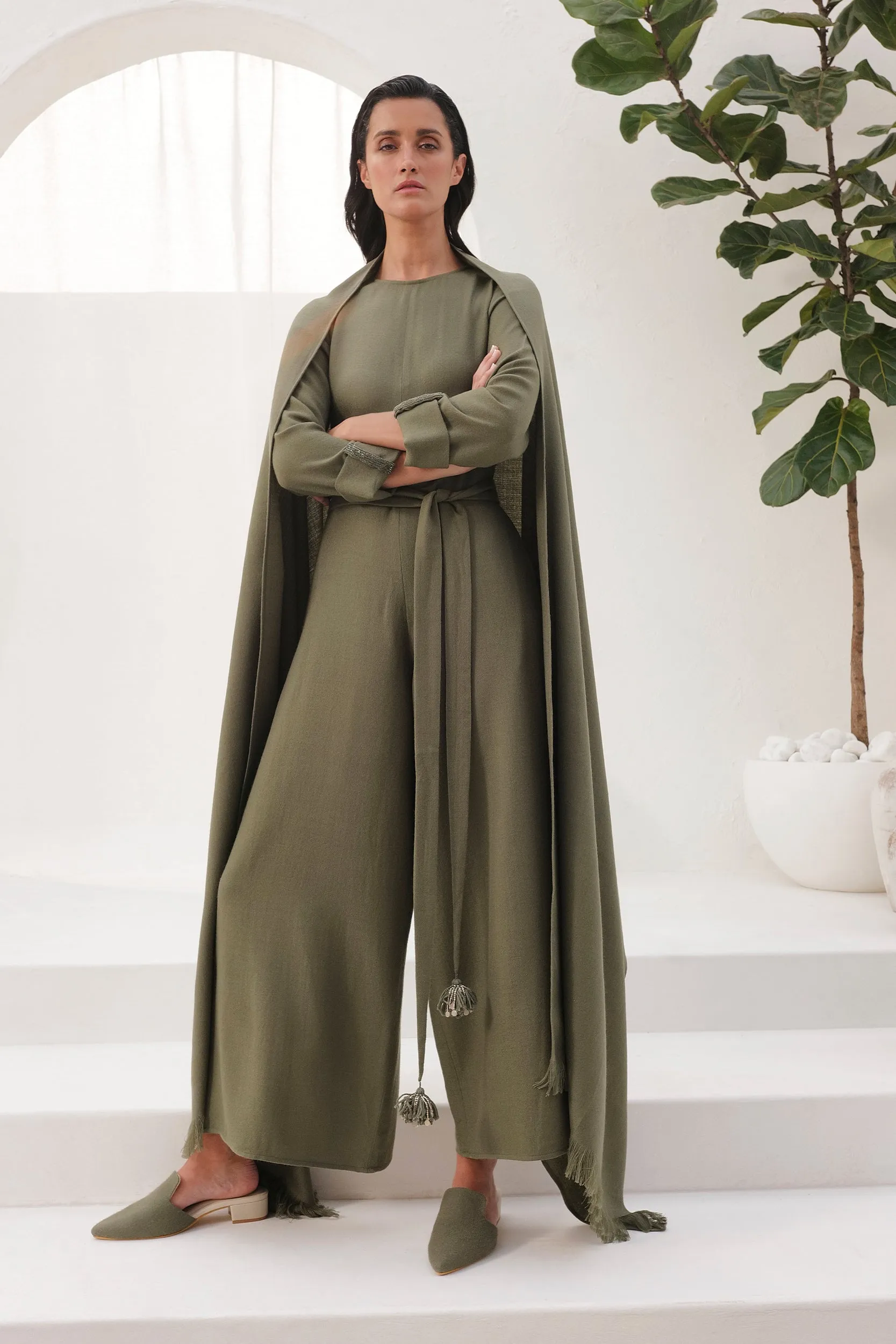 Hallstatt Woollen Jumpsuit (Moss)