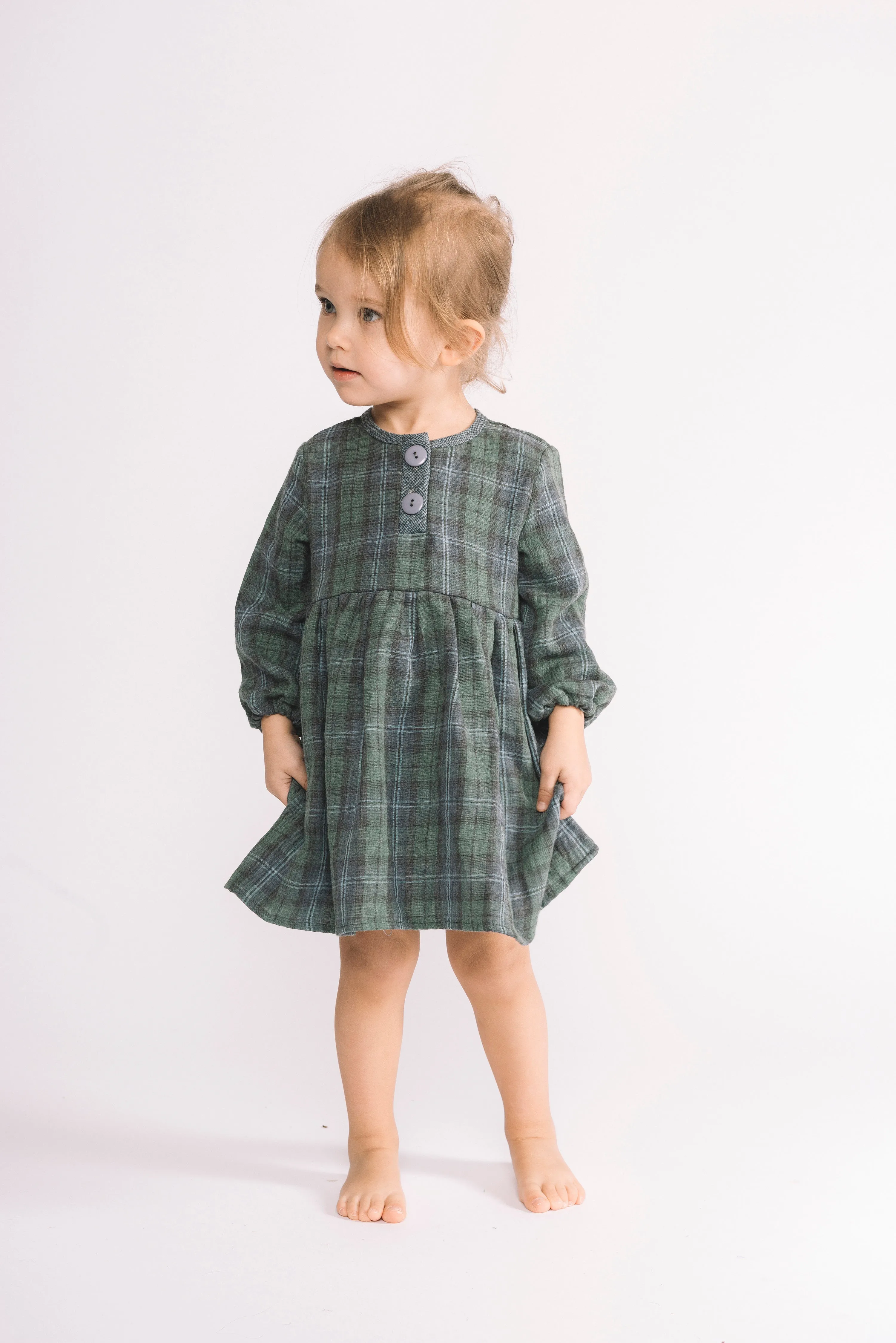 Halsey Dress Green Plaid