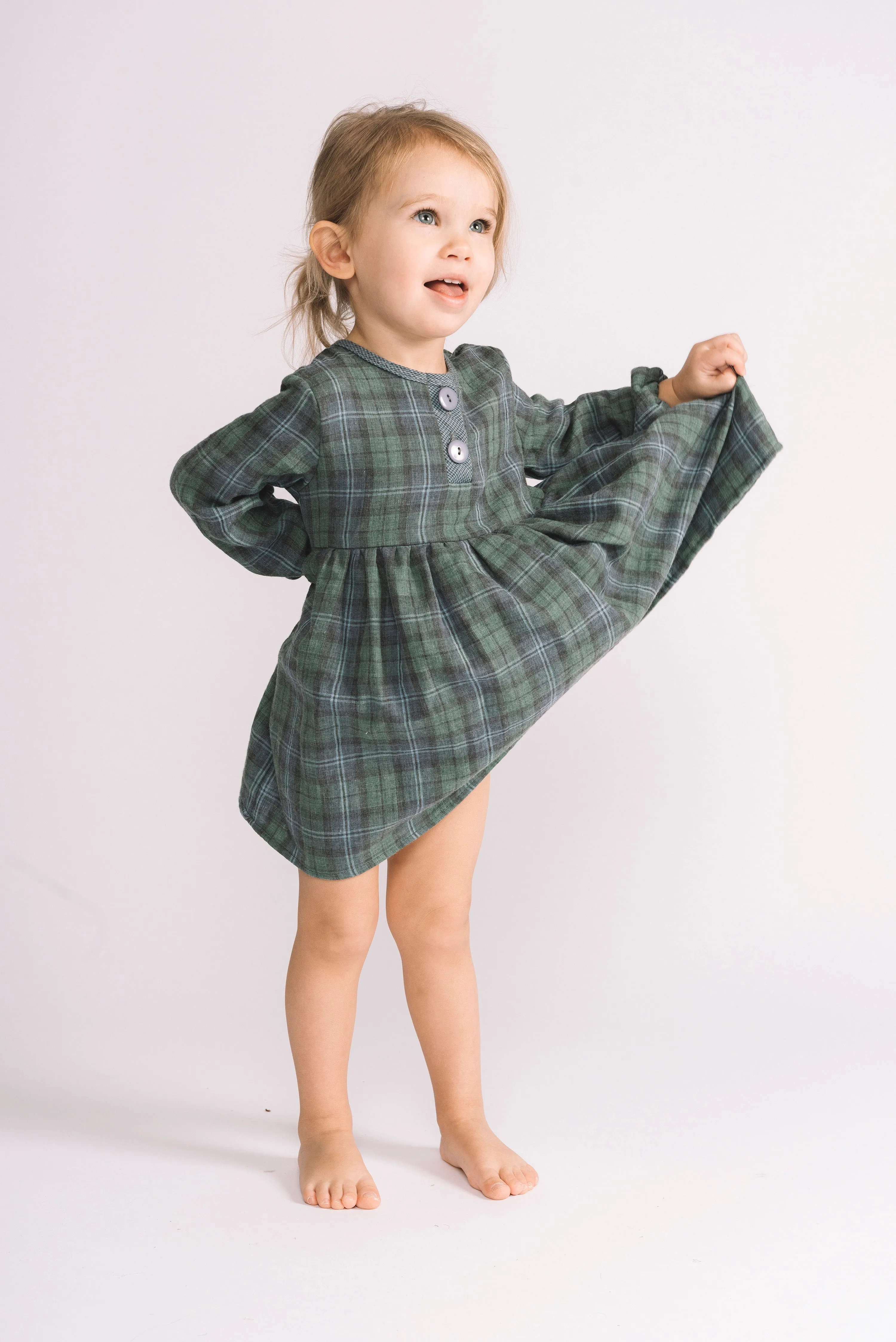 Halsey Dress Green Plaid