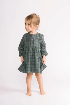 Halsey Dress Green Plaid