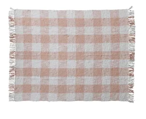 Hand-Woven Cotton Throw w/ Fringe