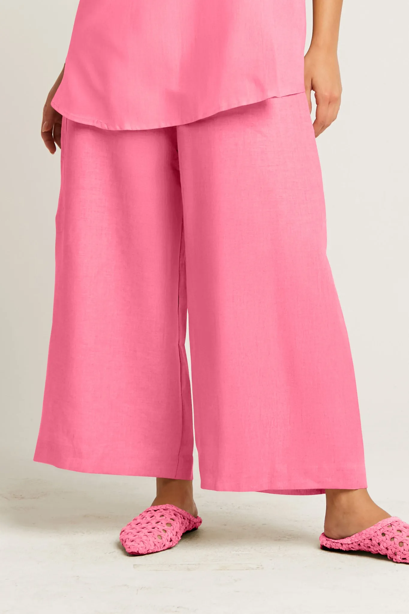 Handkerchief Linen Crop Gaucho Pants