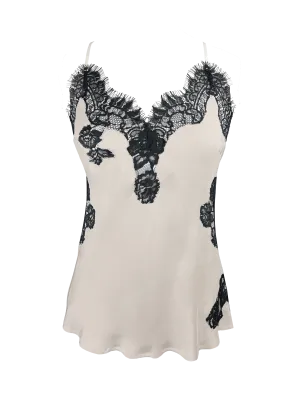 Harper Bias Cami - Antique White / Black