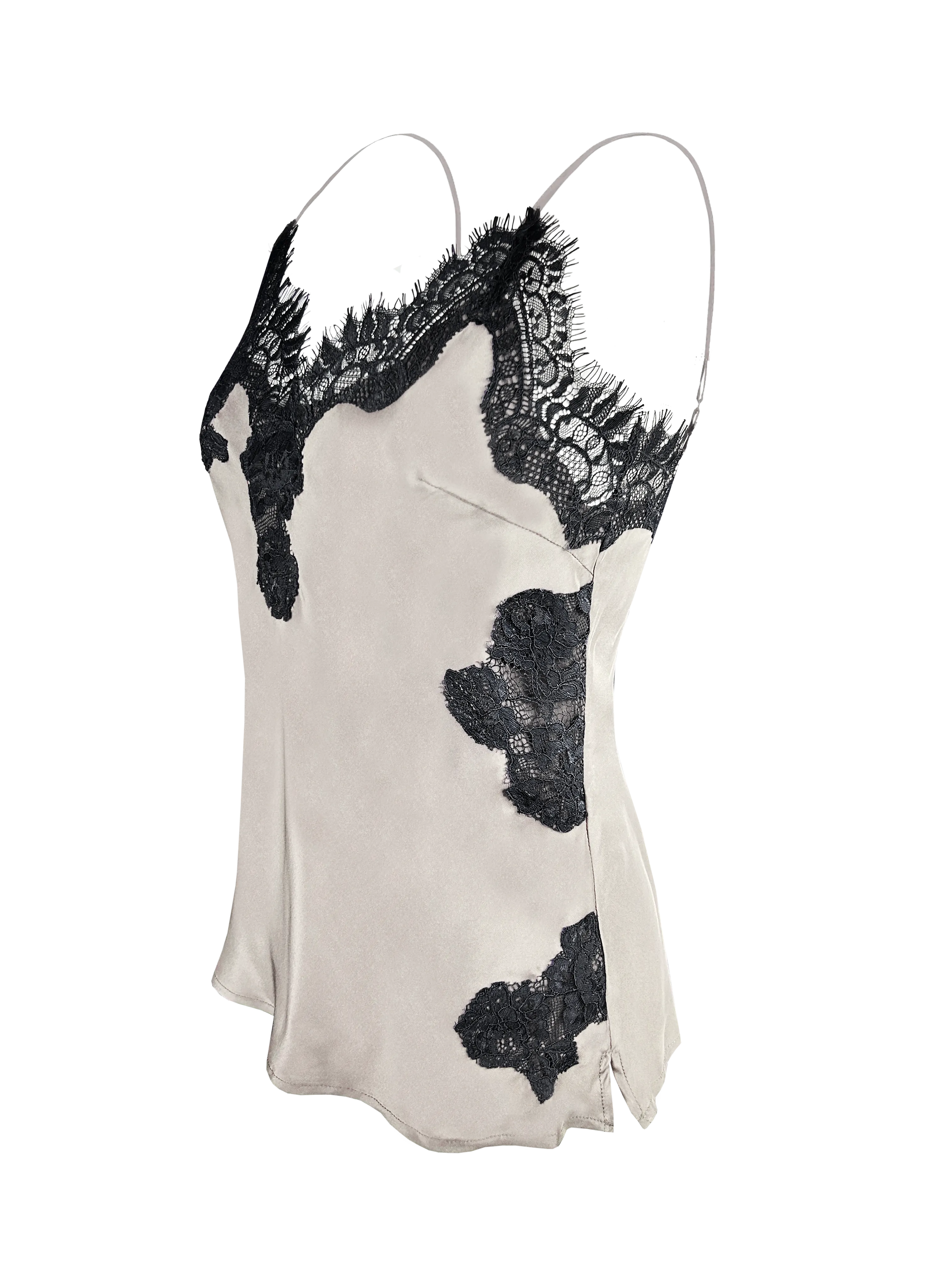 Harper Bias Cami - Antique White / Black