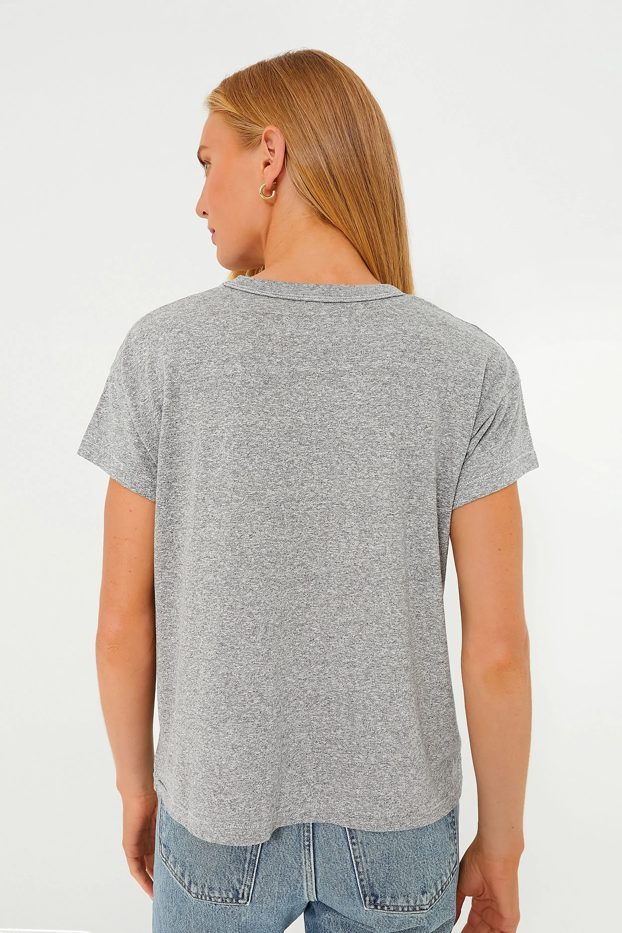 Heather Grey The Boxy Crew with Gaucho Graphic