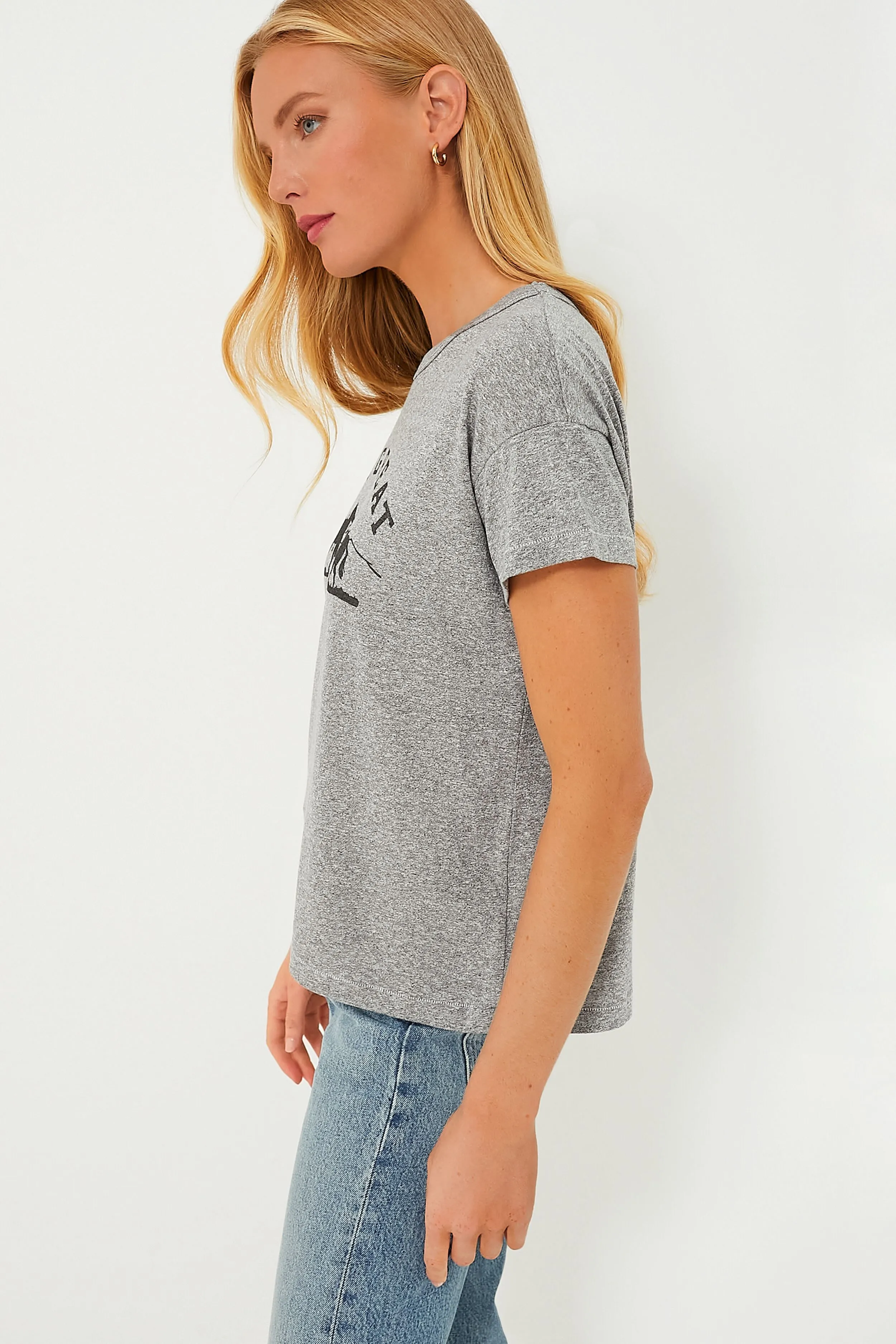 Heather Grey The Boxy Crew with Gaucho Graphic