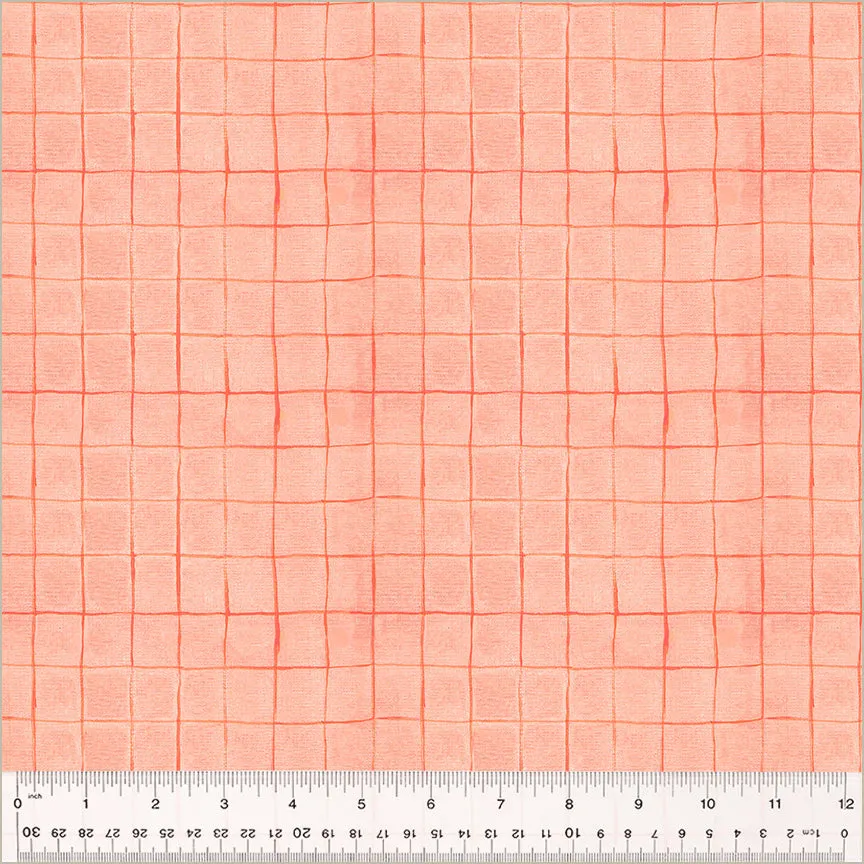 Heather Ross By Hand, Drawn Plaid in Salmon