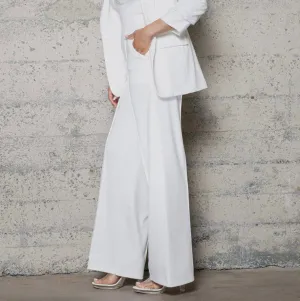 Heavy Knit White Straight Pants