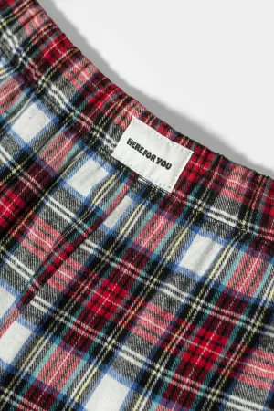 Here For You Red Plaid Flannel Pants