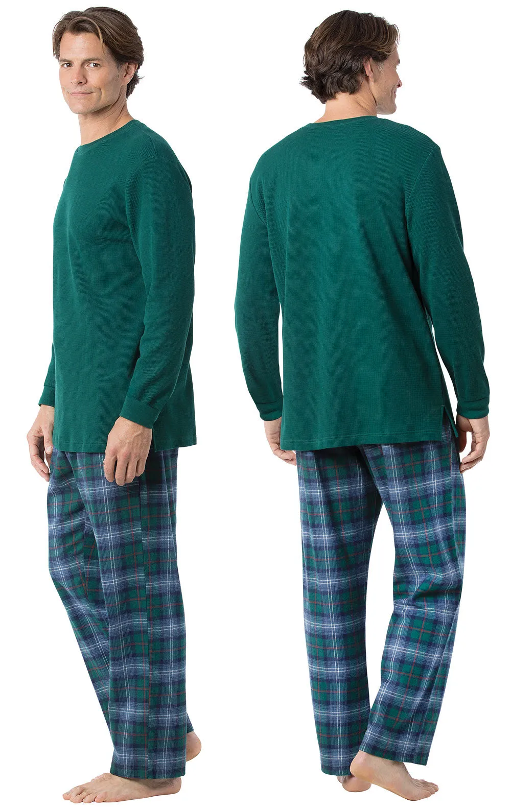 Heritage Plaid Thermal Top Men's Pajamas - Pet & Owner