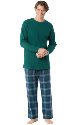 Heritage Plaid Thermal Top Men's Pajamas - Pet & Owner
