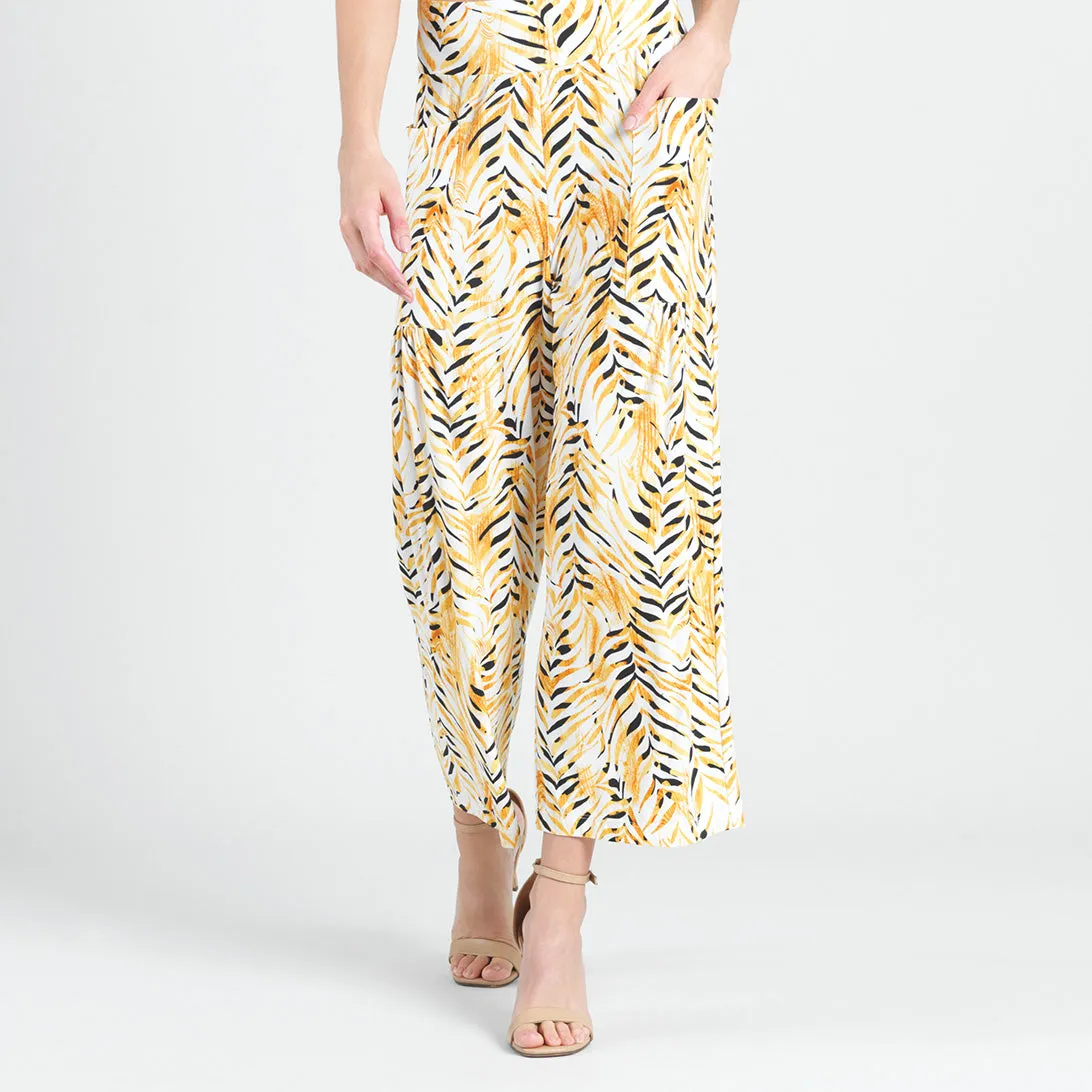 High Rise Scrunch Pocket Gaucho Pant - Wild Leaves - Final Sale!