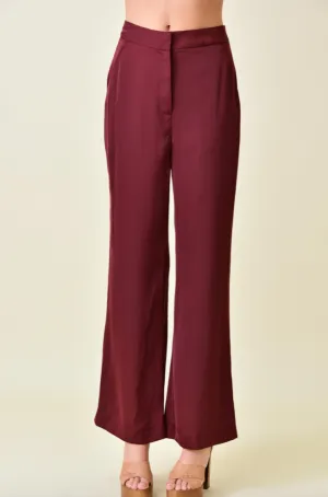High Rise Slim Wide Leg Pants