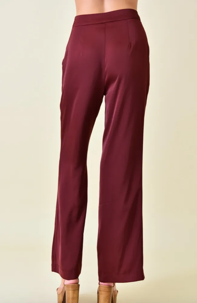 High Rise Slim Wide Leg Pants