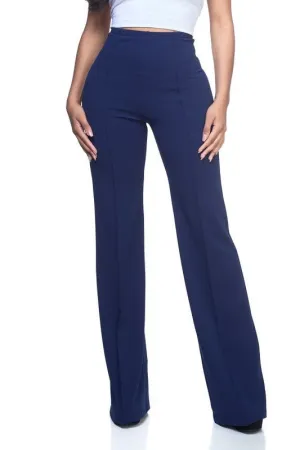 Hilton Navy High Waist Wide Leg Pants