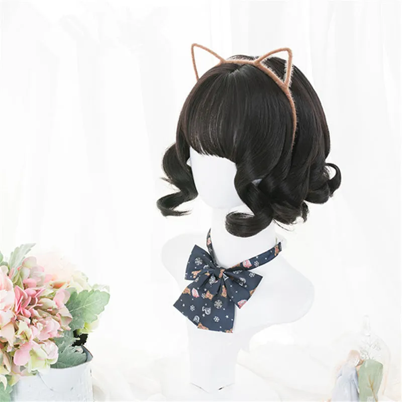 [@hiso.neko] "BLACK LOLITA SHORT CURLY" WIG D052206