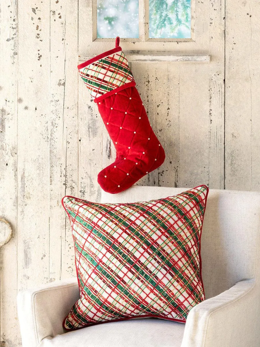Holiday Cheer Plaid Pillow