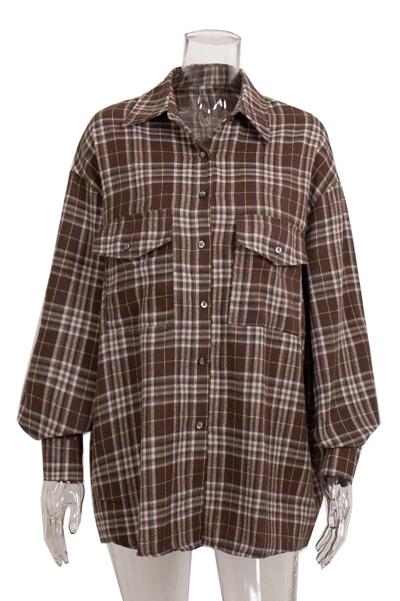 HTS1060 Urban Plaid Overshirt Top