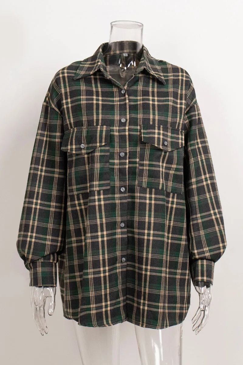 HTS1060 Urban Plaid Overshirt Top