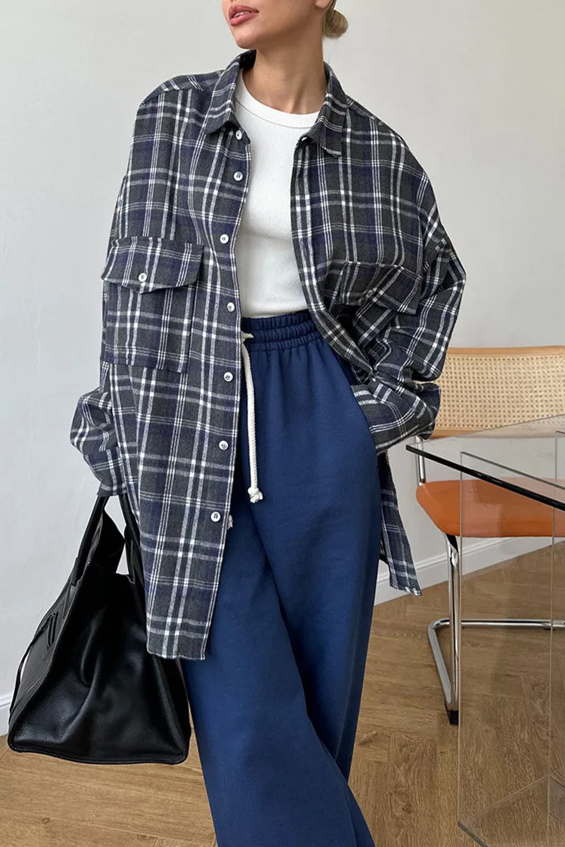 HTS1060 Urban Plaid Overshirt Top