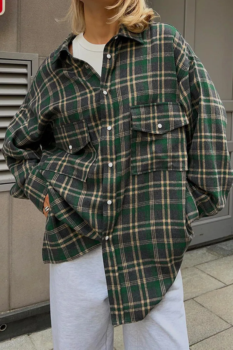 HTS1060 Urban Plaid Overshirt Top