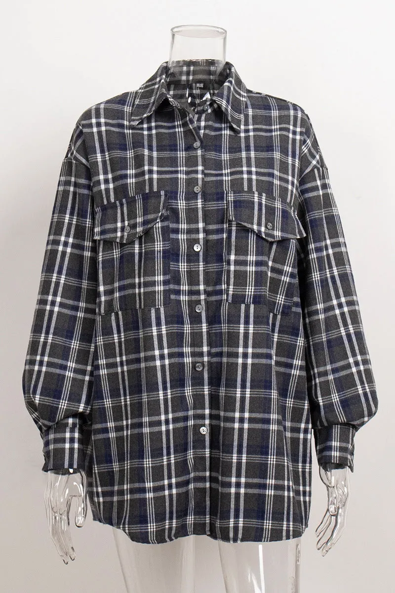 HTS1060 Urban Plaid Overshirt Top