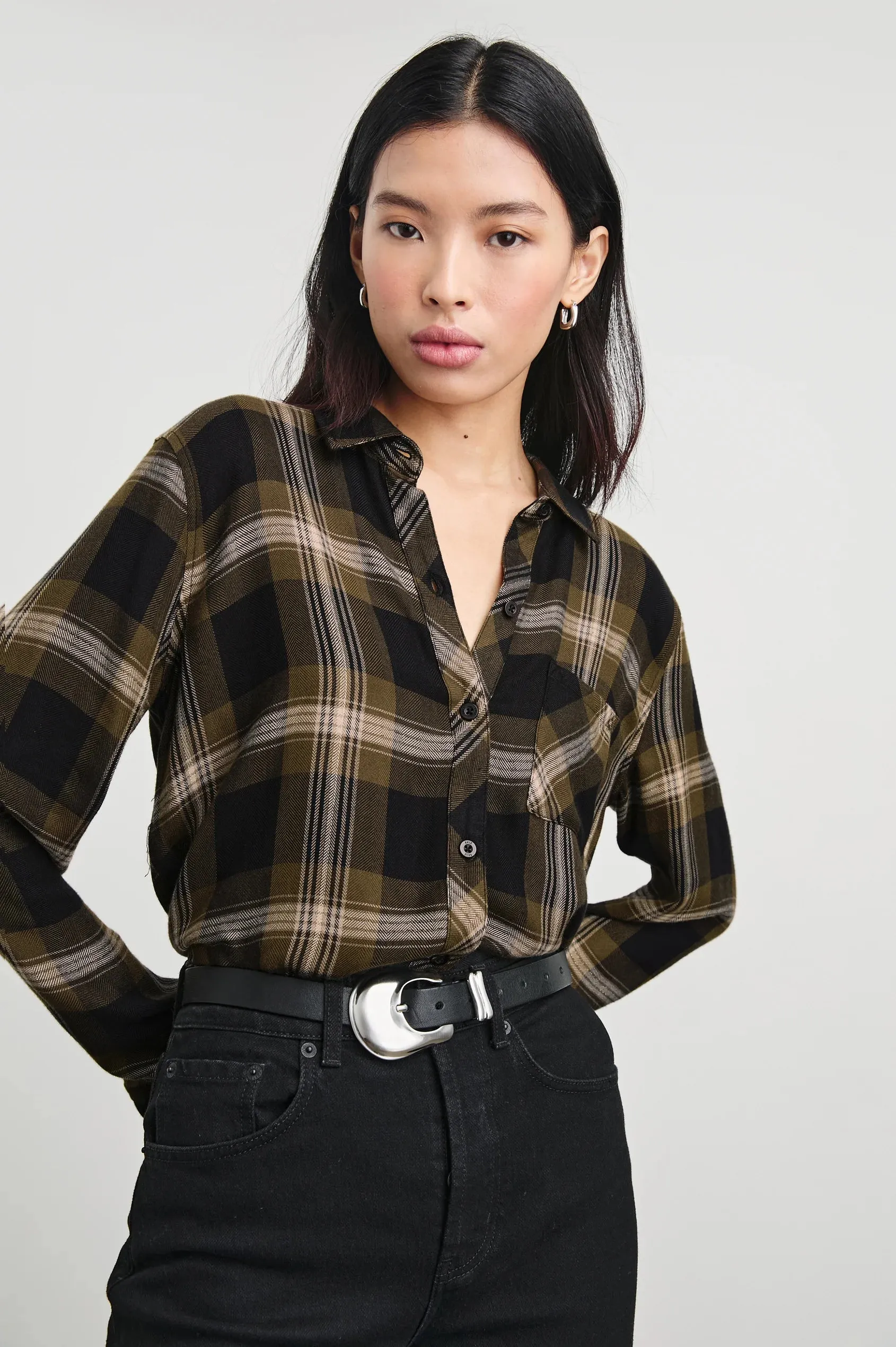 Hunter Flannel - Black Caramel Lurex