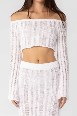 Huxley White Knit Top