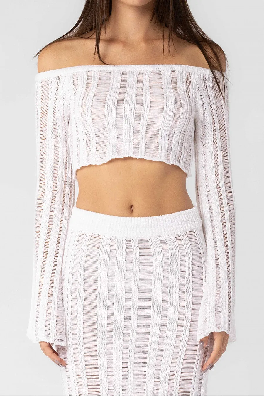 Huxley White Knit Top