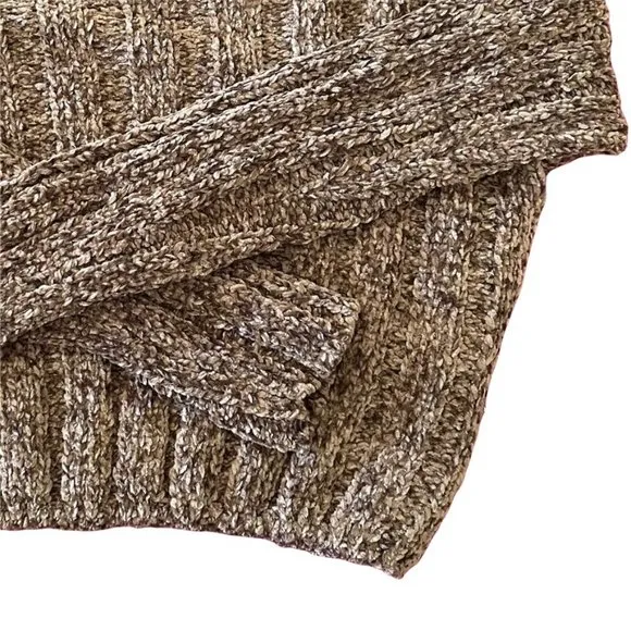 HYFVE WOMENS CHOCOLATE BROWN SOFT LONG SLEEVE CROP TOP SWEATER SZ: S/M/L
