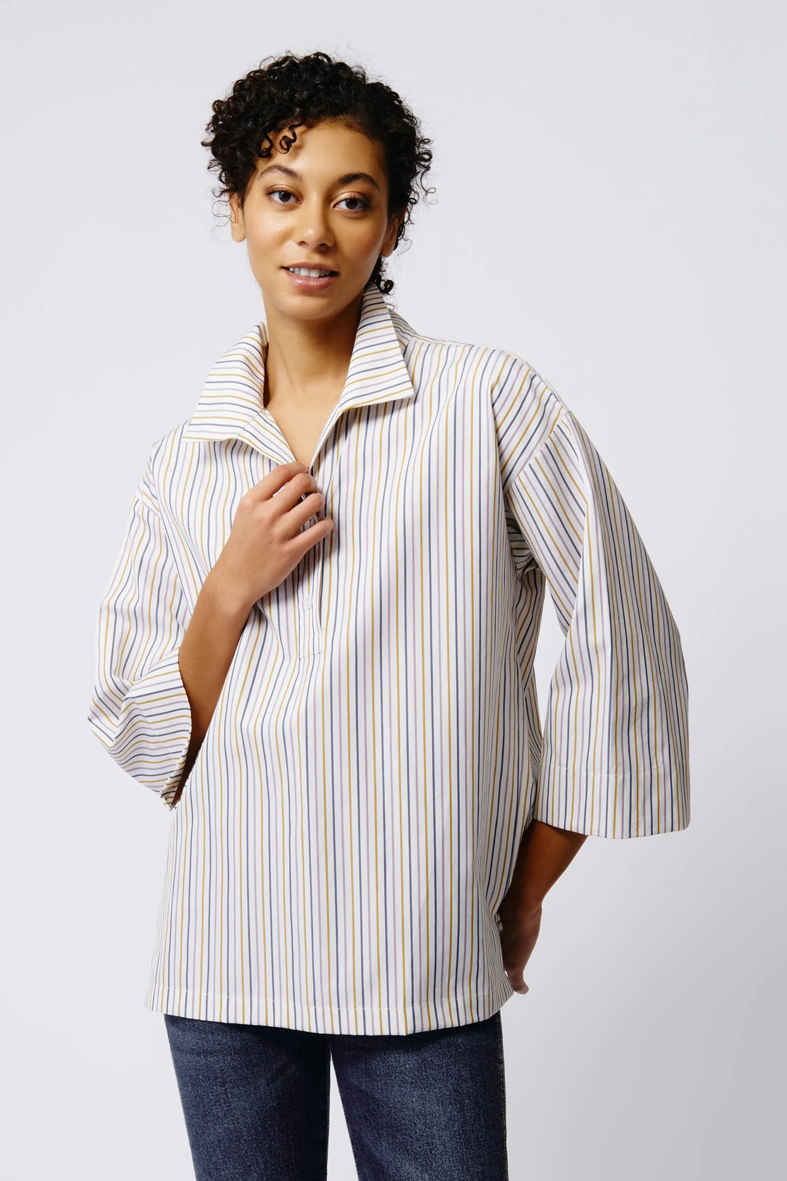 Ida Drop Shoulder Tunic - Multi Stripe