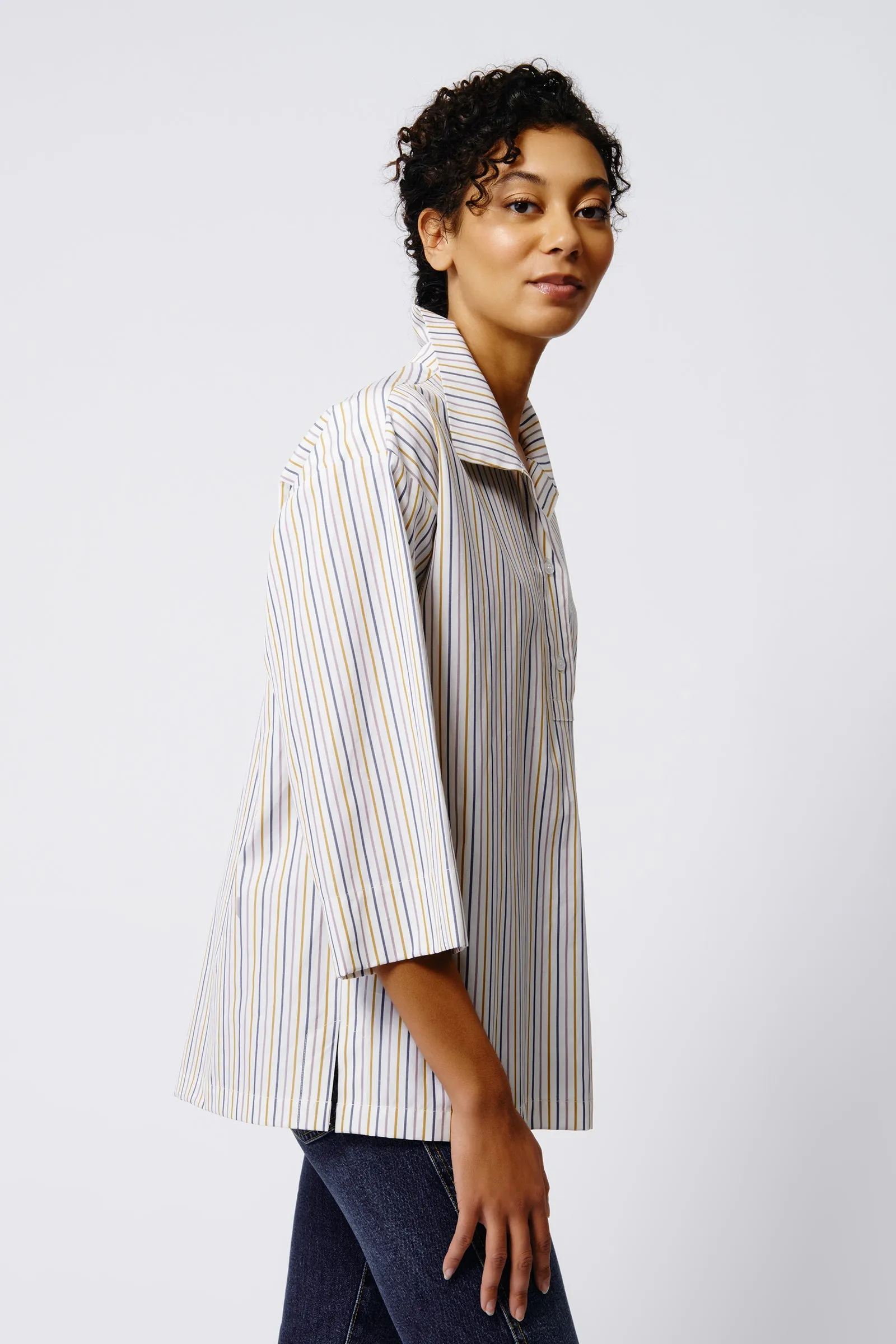 Ida Drop Shoulder Tunic - Multi Stripe