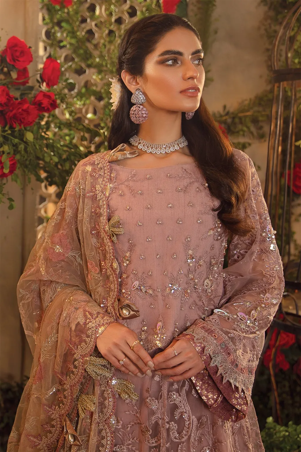 IMC-02 OPALINE - 3PC |  Iznik Meraki Luxury Chiffon Collection 2021 | Unstitched Embroidered Luxury Chiffon Suits