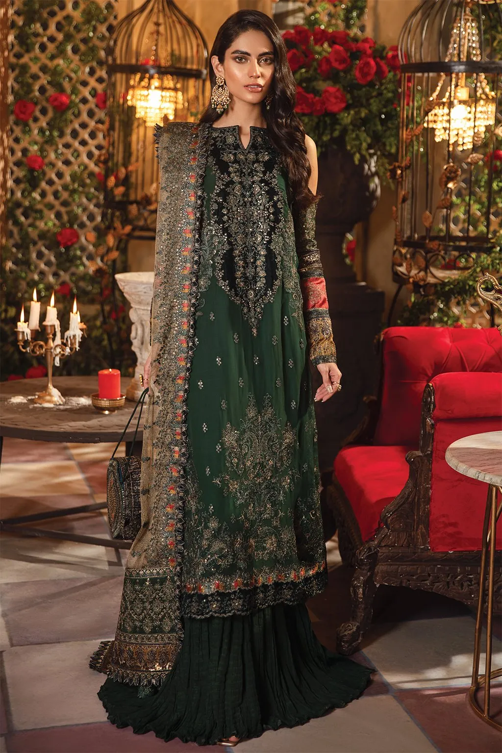 IMC-08 SERENITY -3PC | Iznik Meraki Luxury Chiffon Collection 2021 | Unstitched Embroidered Luxury Chiffon Suits