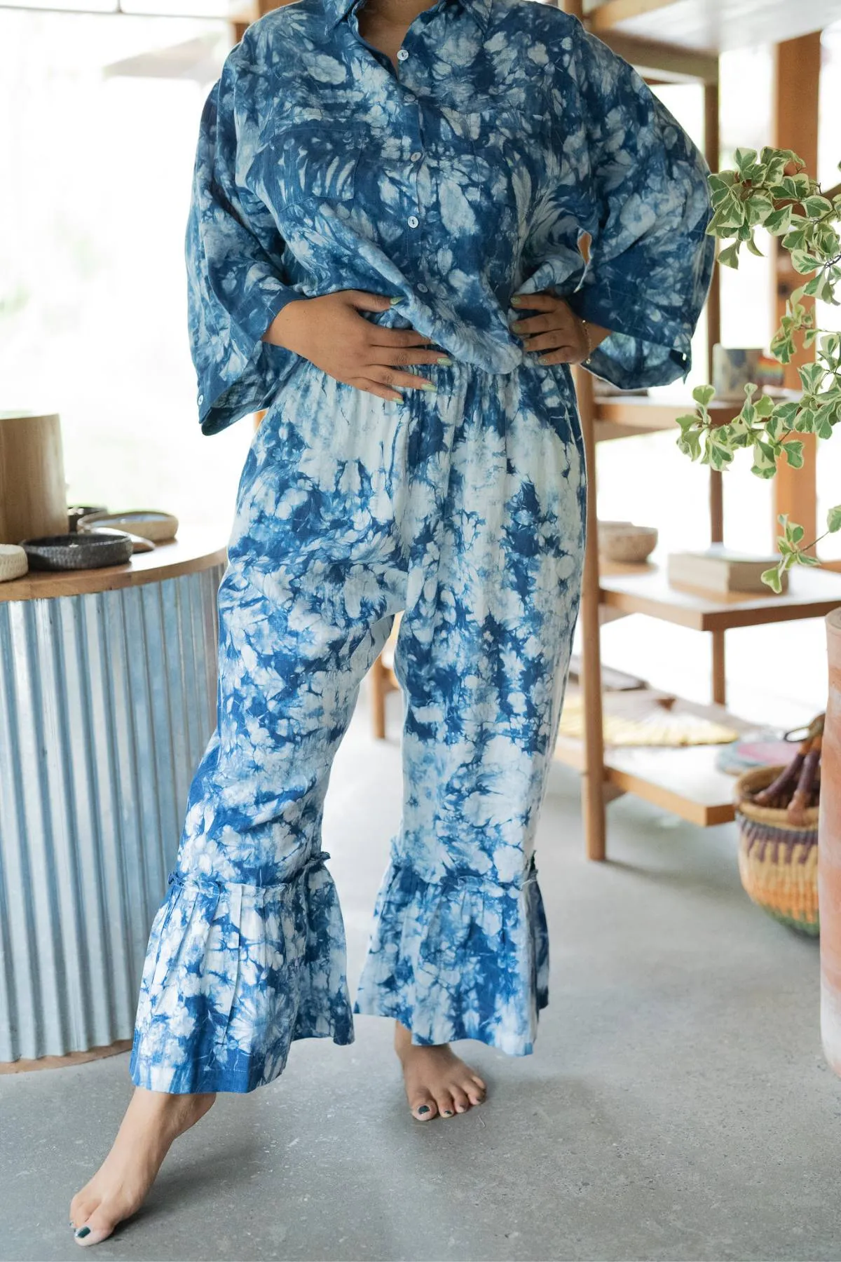 Indigo Donna Pants (Linen, One of a Kind)