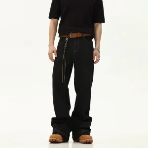 Inverted Wide-leg Denim Jeans