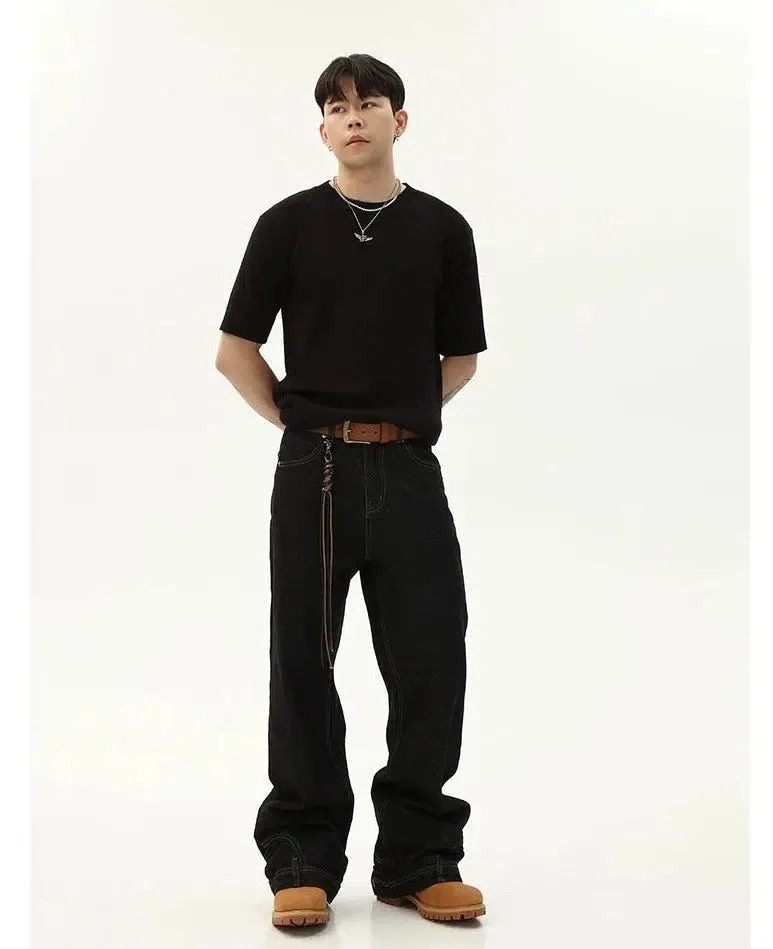 Inverted Wide-leg Denim Jeans