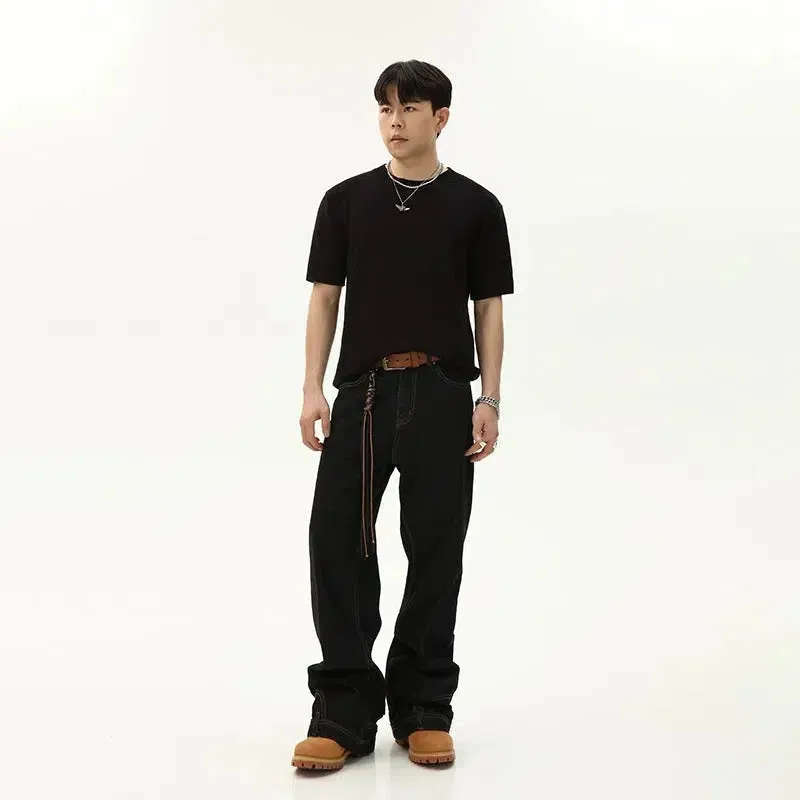 Inverted Wide-leg Denim Jeans