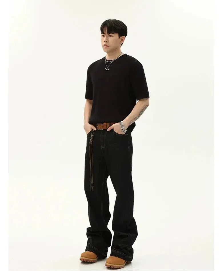 Inverted Wide-leg Denim Jeans