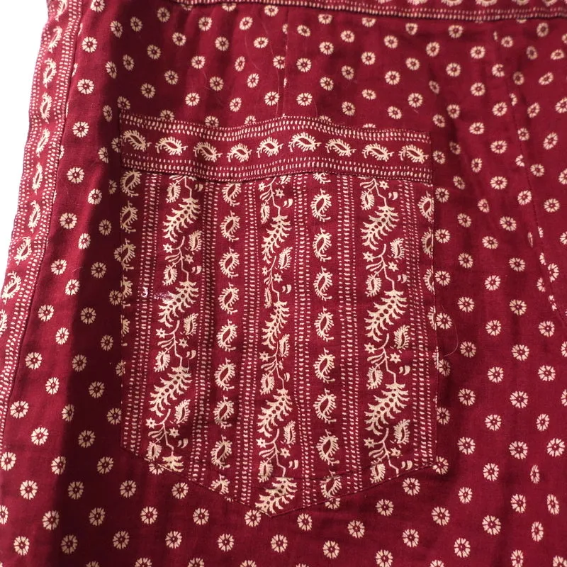 Isabel Marant Etoile Drawstring Pants Loli Red Printed Cotton Size 38