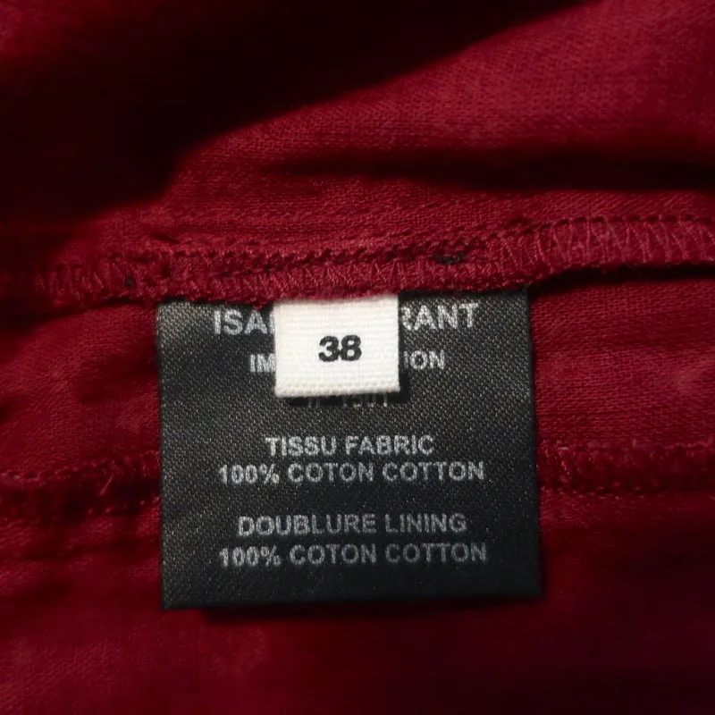 Isabel Marant Etoile Drawstring Pants Loli Red Printed Cotton Size 38